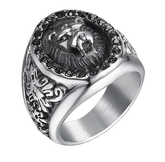 Bague Tête de Lion<br> Animale (acier)
