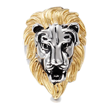 Charger l&#39;image dans la galerie, Bague Tête de Lion Crinière Or (acier)