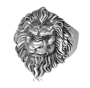 Bague Tête de Lion redoutable (argent)