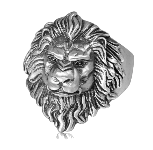 Bague Tête de Lion redoutable (argent)