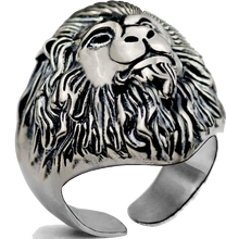 Charger l&#39;image dans la galerie, Bague Tête de Lion redoutable (argent)