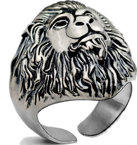 Bague Tête de Lion redoutable (argent)