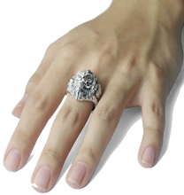 Charger l&#39;image dans la galerie, Bague Tête de Lion redoutable (argent)