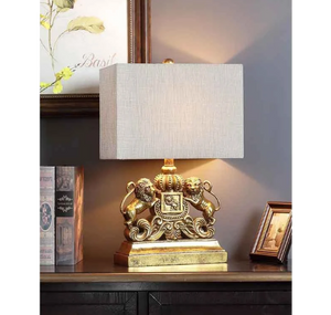 Lampe Style American avec Deux lion