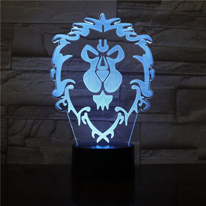 Lampe Lion 3D Illusion 7 couleurs