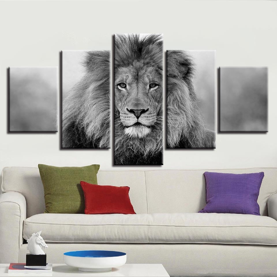 Tableau Lion Gris