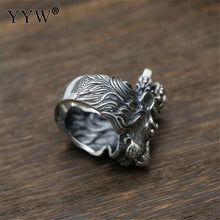 Charger l&#39;image dans la galerie, Bague Tête de Lion&lt;br&gt;Sagesse (argent)