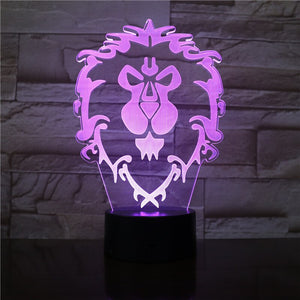 Lampe Lion 3D Illusion 7 couleurs