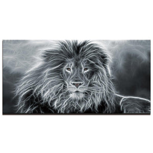 Tableau Lion Gris Soleil