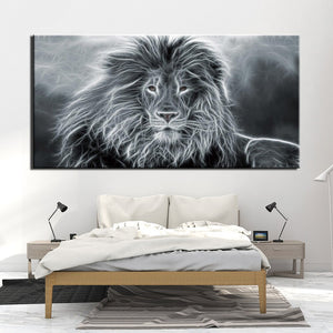 Tableau Lion Gris Soleil