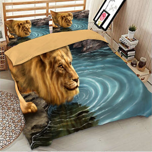 Housse de Couette Lion<br>bleu