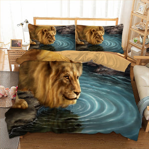 Housse de Couette Lion<br>bleu