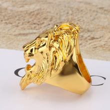 Charger l&#39;image dans la galerie, Bague Tête de Lion&lt;br&gt;Rugit Or  (acier)