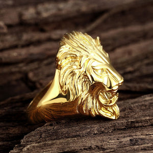 Bague Tête de Lion<br>Rétro (acier)