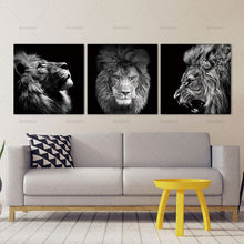 Charger l&#39;image dans la galerie, Tableau Tête de Lion Trois Faces