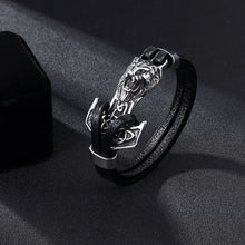 Charger l&#39;image dans la galerie, Bracelet Lion&lt;br&gt; Cuir Ancre