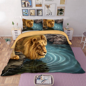 Housse de Couette Lion<br>bleu