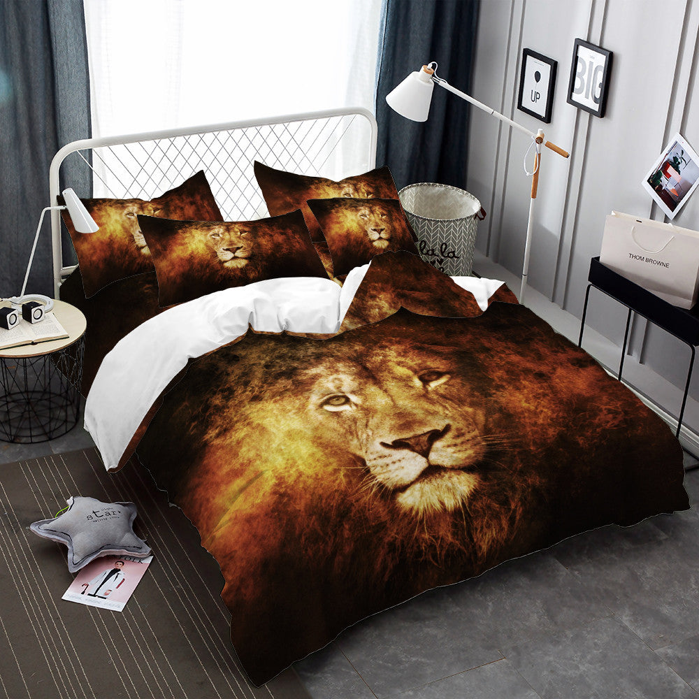 Housse de Couette Lion en Feu