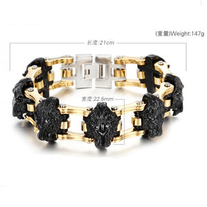 Bracelet Lion<br> sept lion Noir