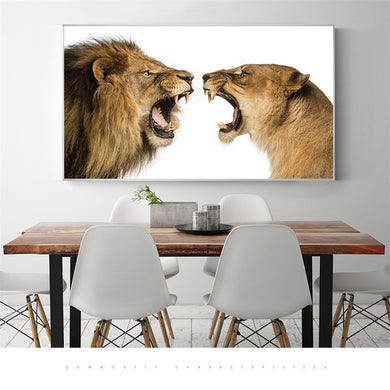 Affiche de lion et lionne