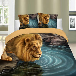 Housse de Couette Lion<br>bleu