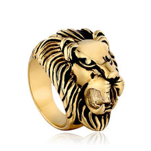 Charger l&#39;image dans la galerie, Bague Tête de Lion Biker A (acier)