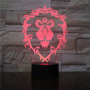 Lampe Lion 3D Illusion 7 couleurs